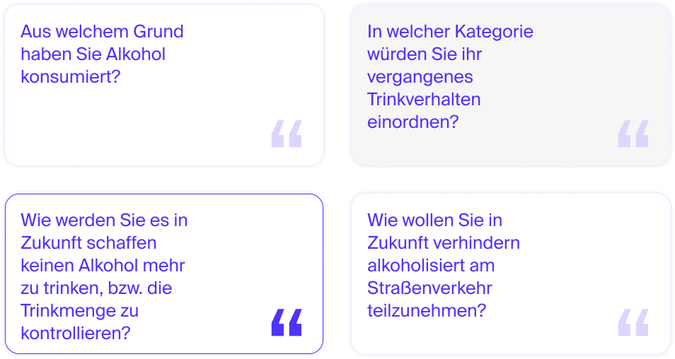 MPU Fragen- Alkohol Beispiele